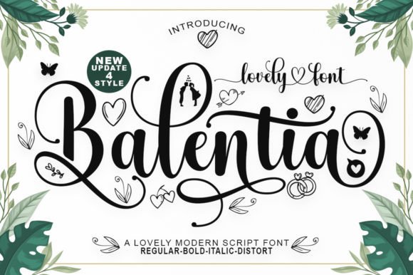 Balentia Typeface for Romantic Brand Identity and Elegant Design