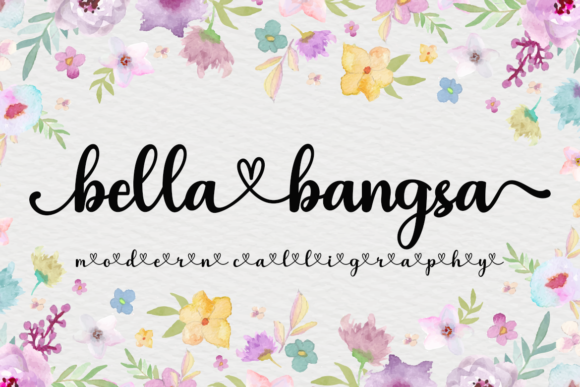 Bella Bangsa Typeface: A Script Handwritten Font for Elegant Craft Designs