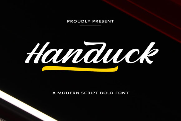 Handuck Brushed Script Typeface for Editorial Design
